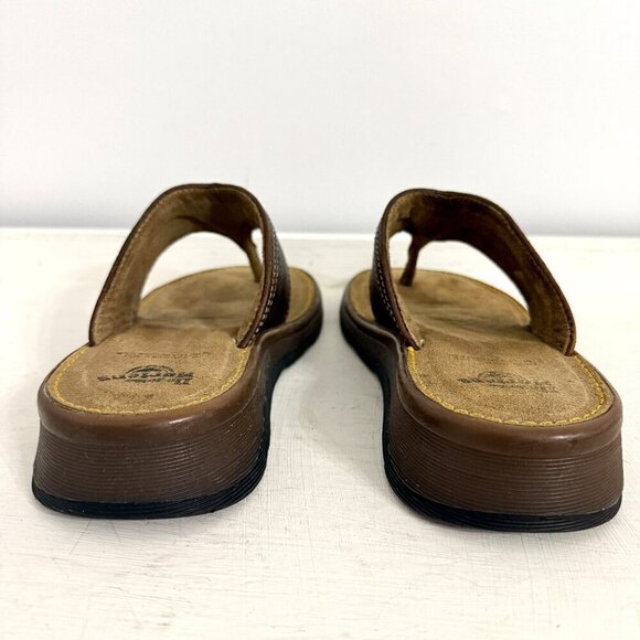 Dr. Martens Retro Chunky Brown Leather Flip Flop Thong Sandals Slides - Picture 7 of 11